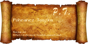 Pohrancz Toszka névjegykártya